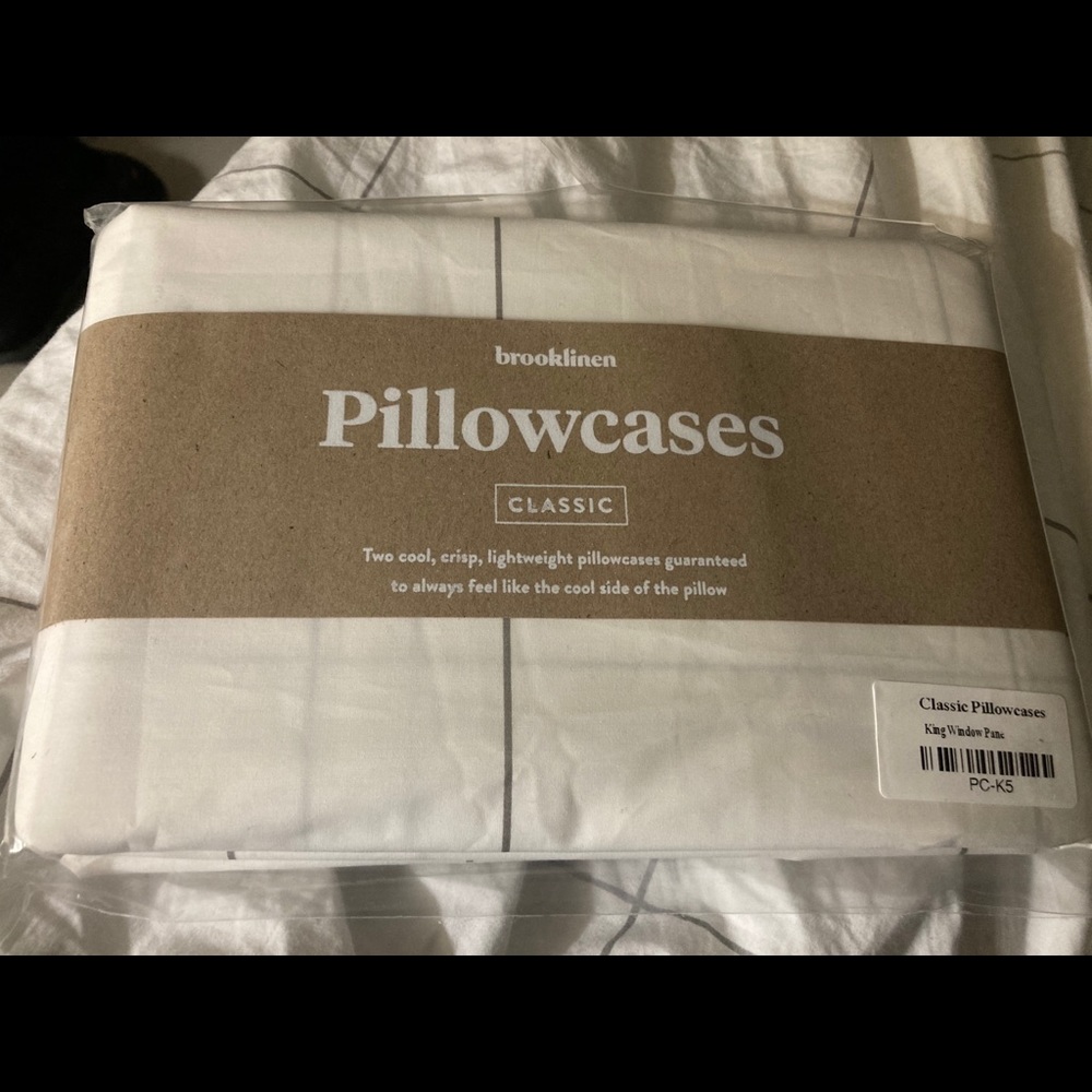 *SOLD* Brooklinen Window Pane King Pillowcases
